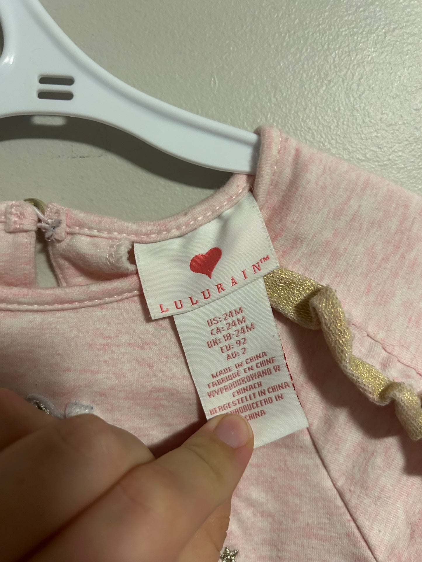 Lulurain 24m pink unicorn ruffle sweater