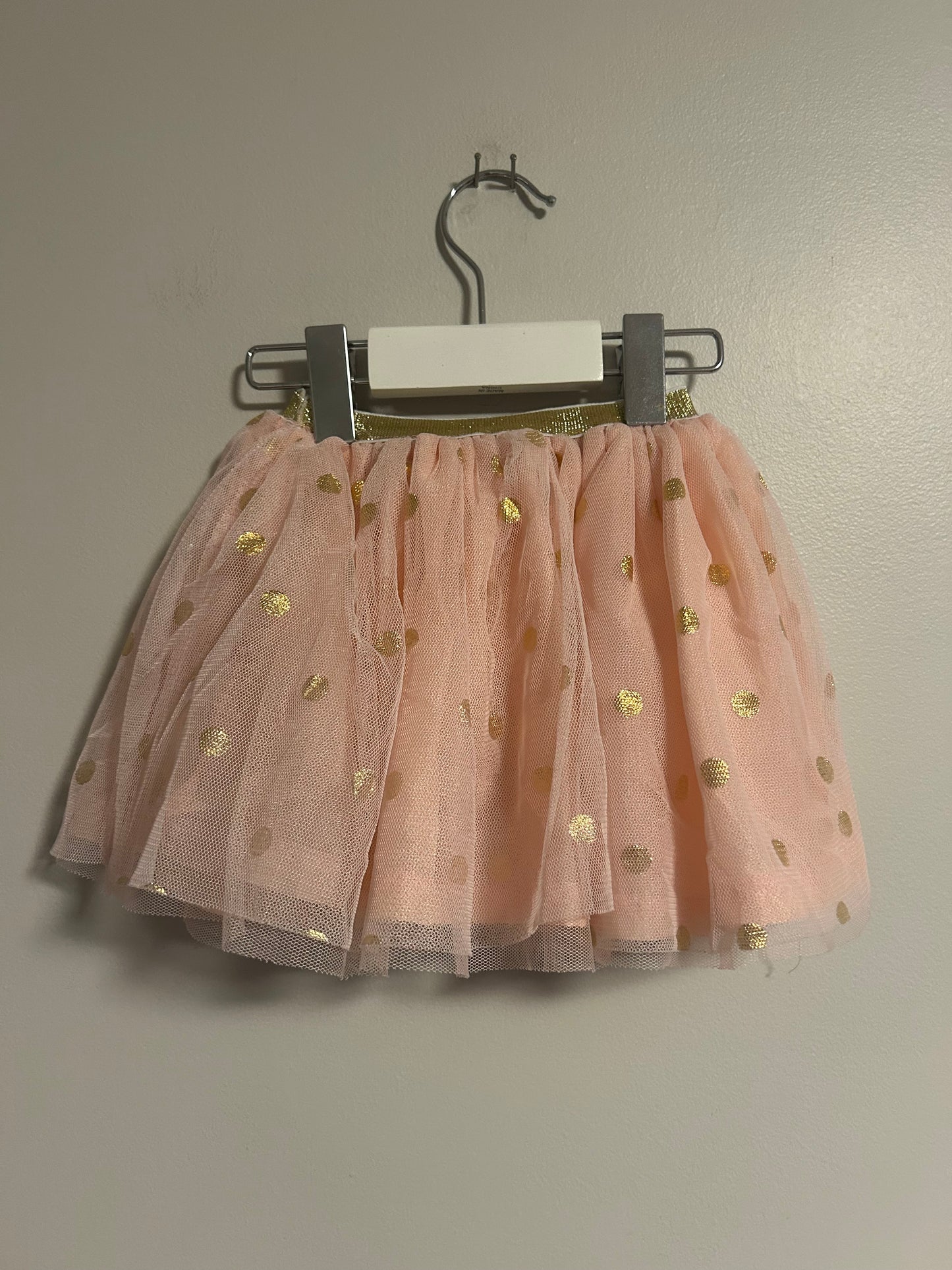 Chloe Louise 6/12m pink & gold polka dot tulle skirt
