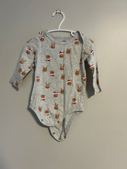 George 12/18m grey reindeer onesie
