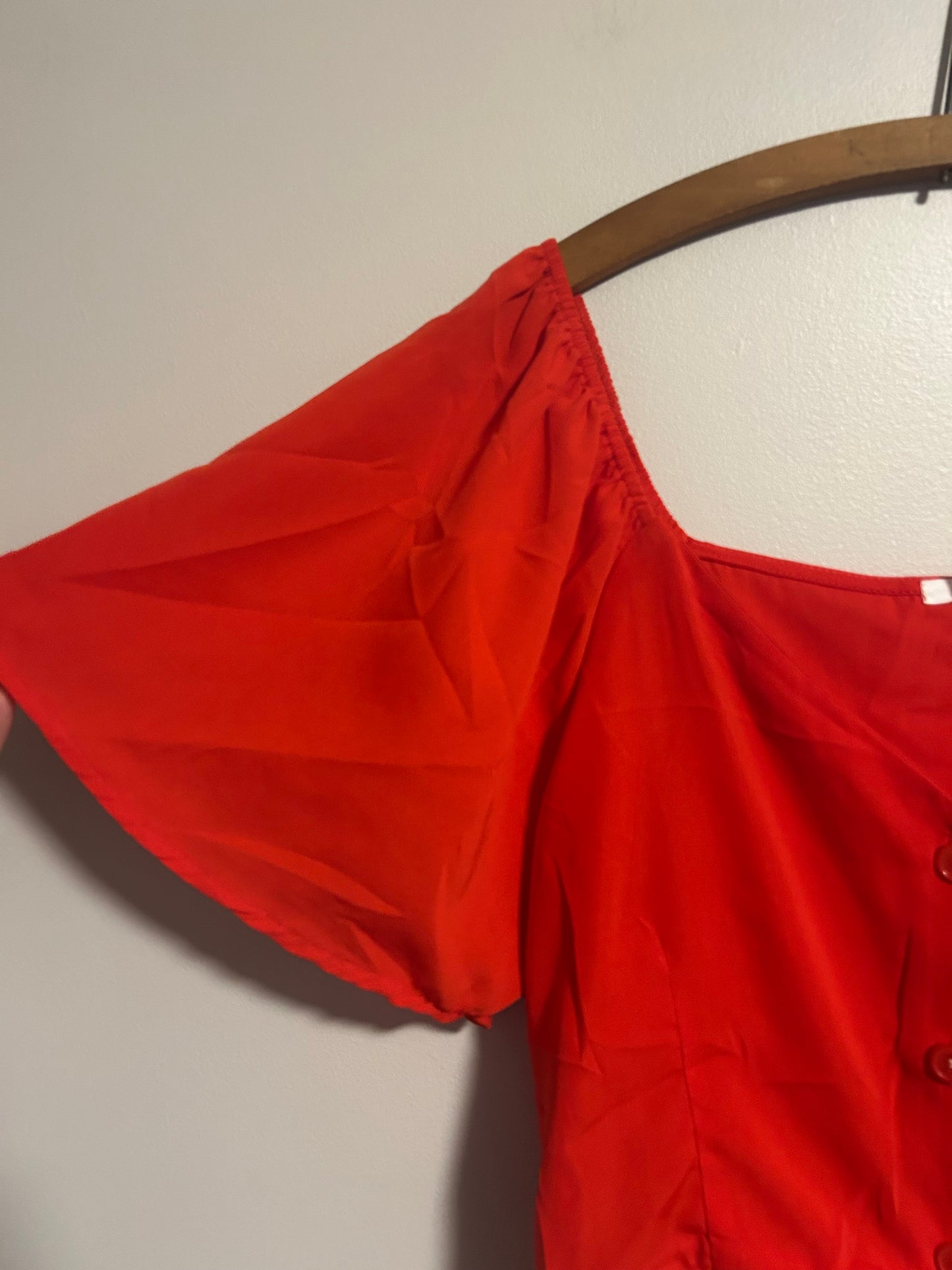 Ardene large red button up tie drop top