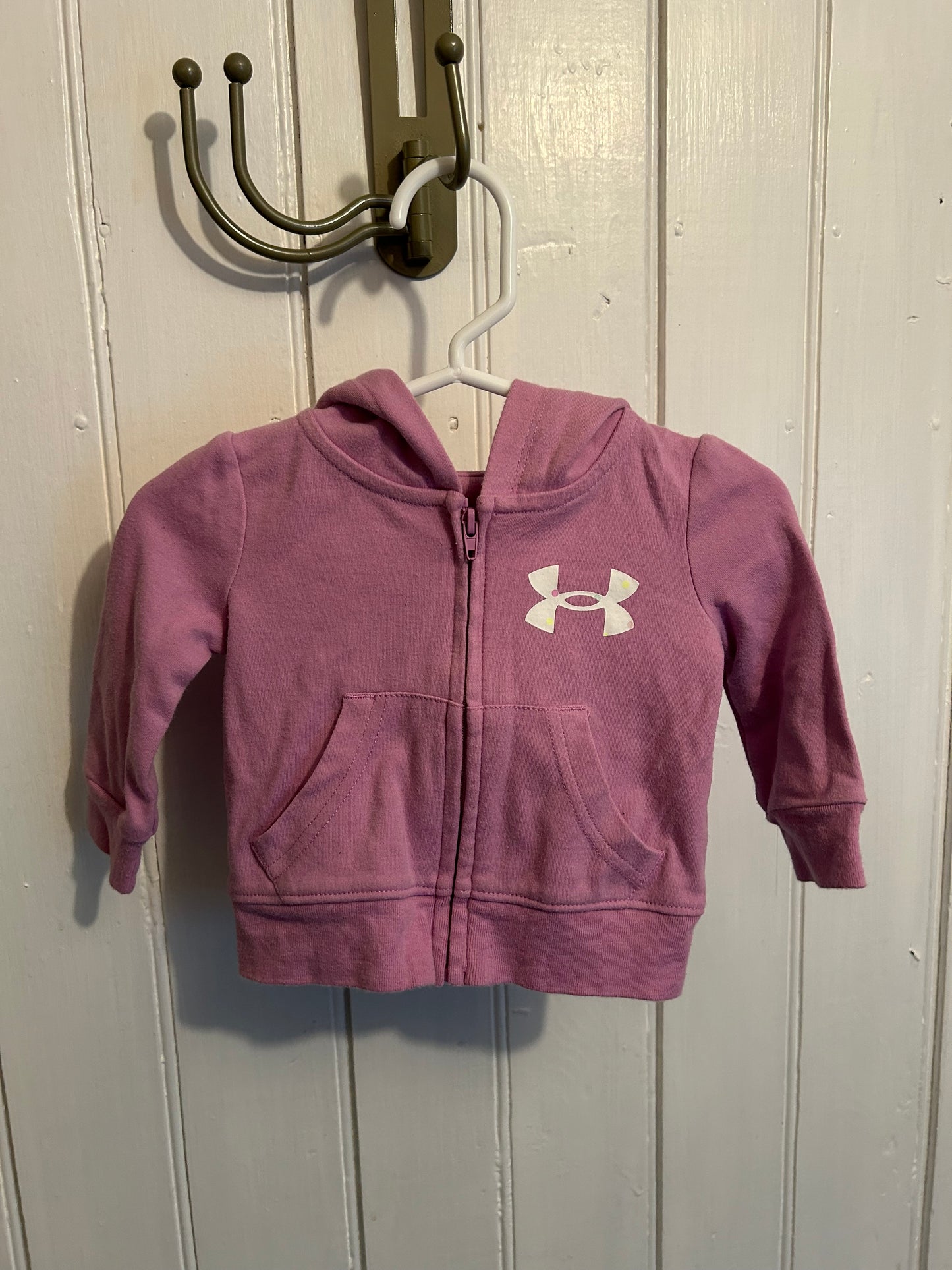 Under armour 0/3m purple zip up hoodie