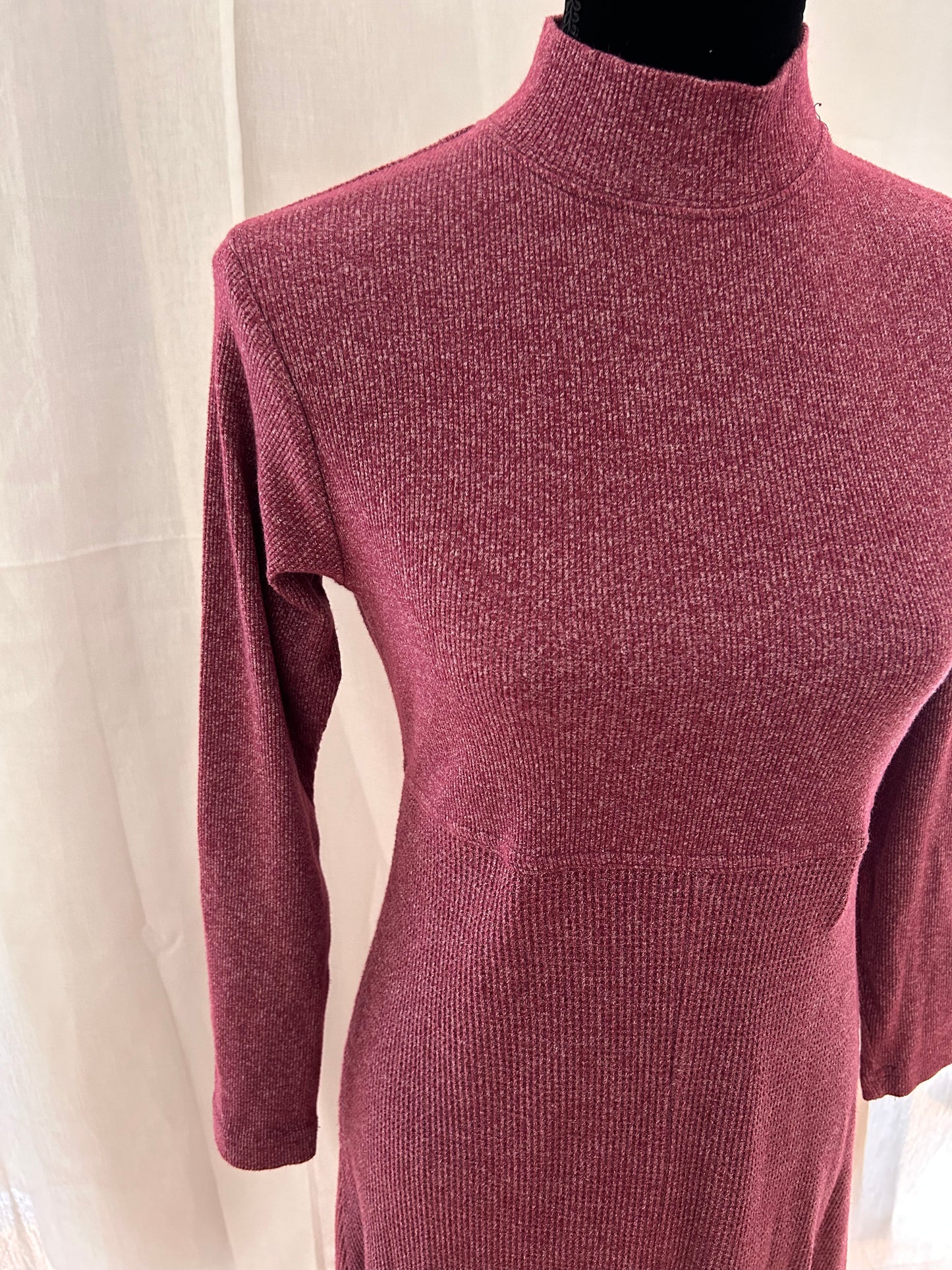 Moda small pink waffle knit maxi dress