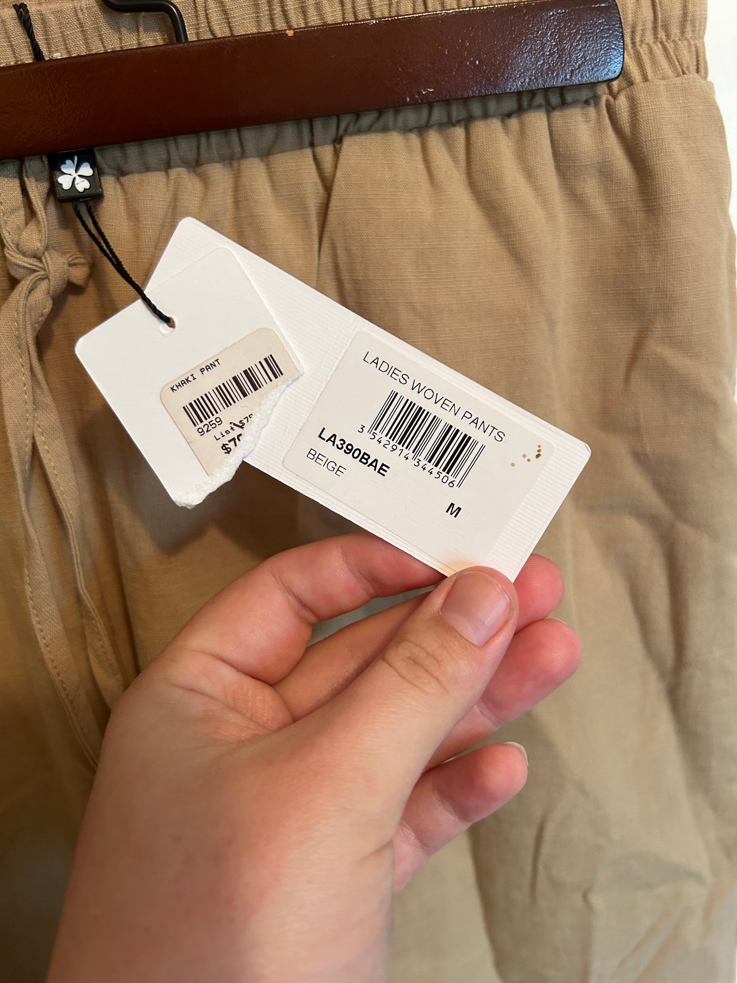 NEW Molly bracken medium tan woven linen like pant