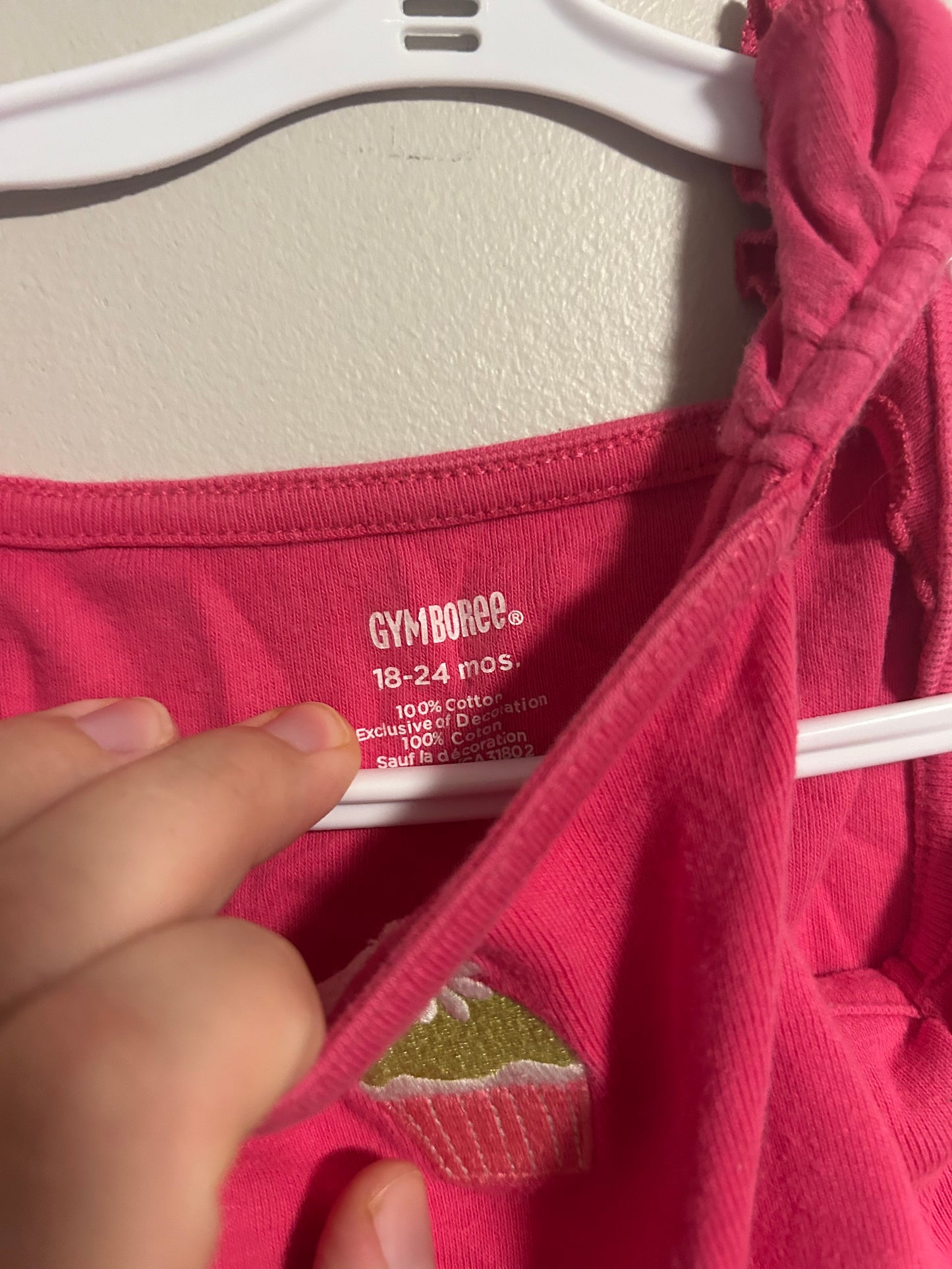 Gymboree 18/24m pink cupcake tank top