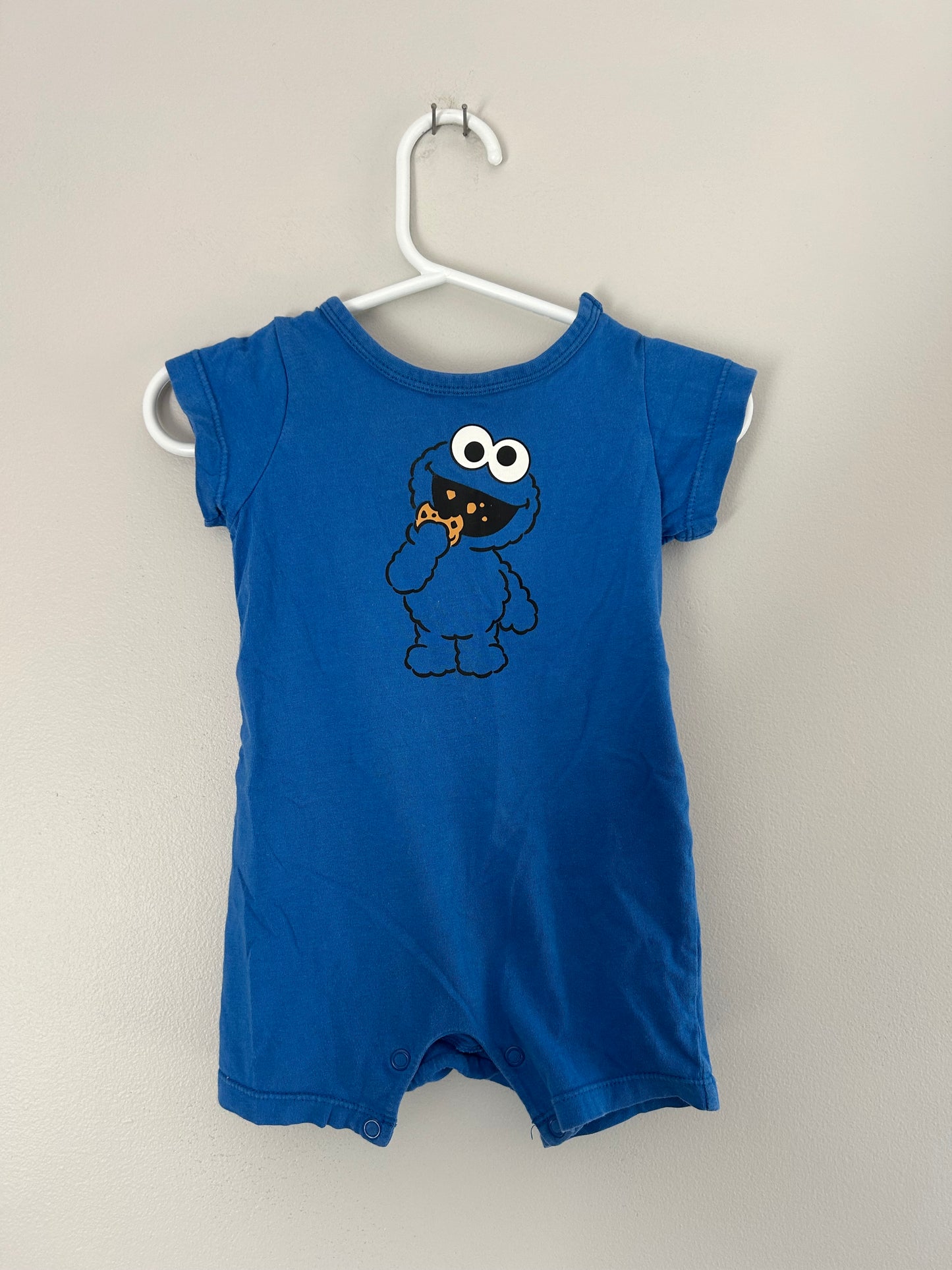 H&M 2/4m blue Cookie Monster romper