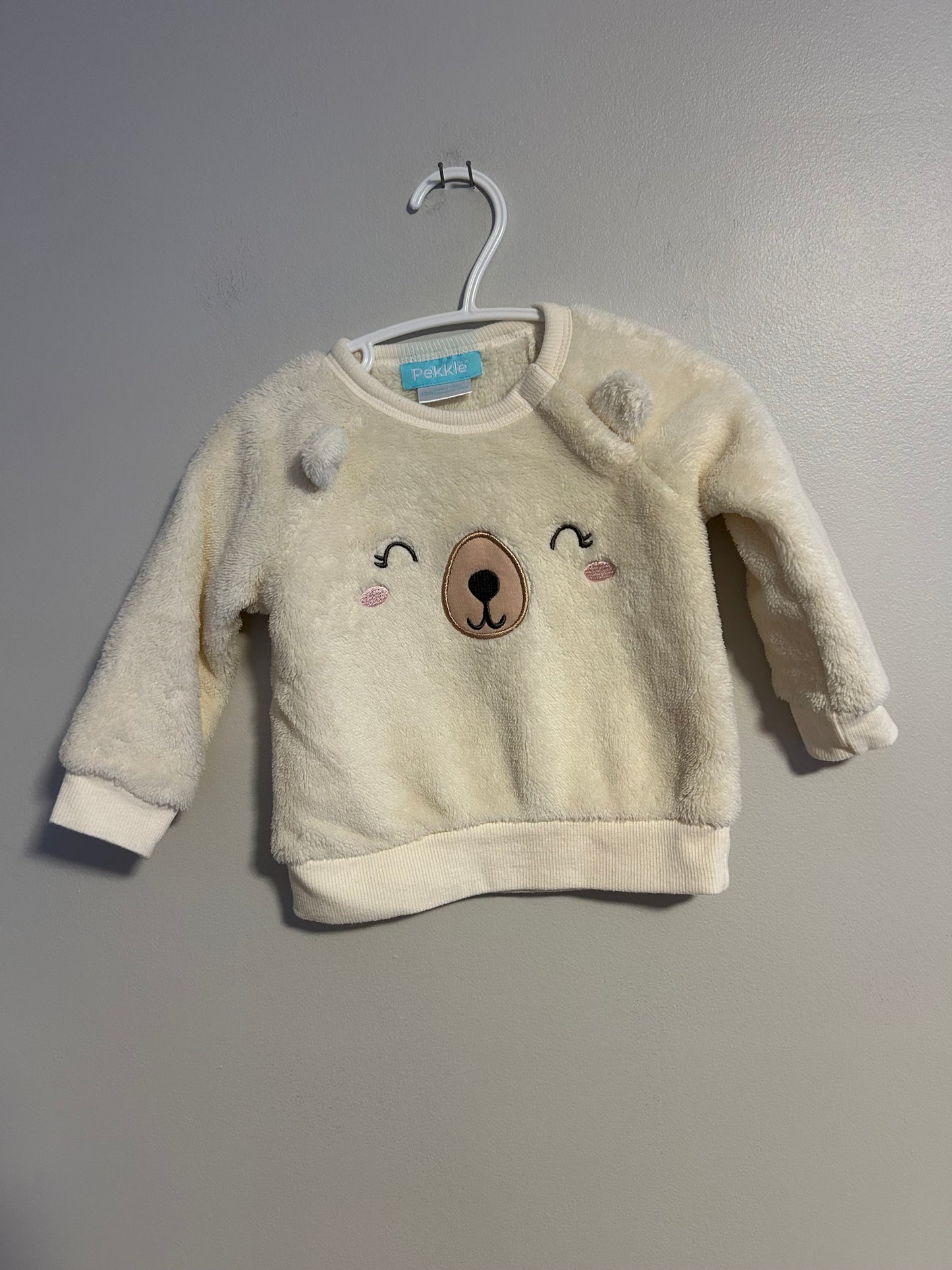 Pekkle 12m white bear sweater
