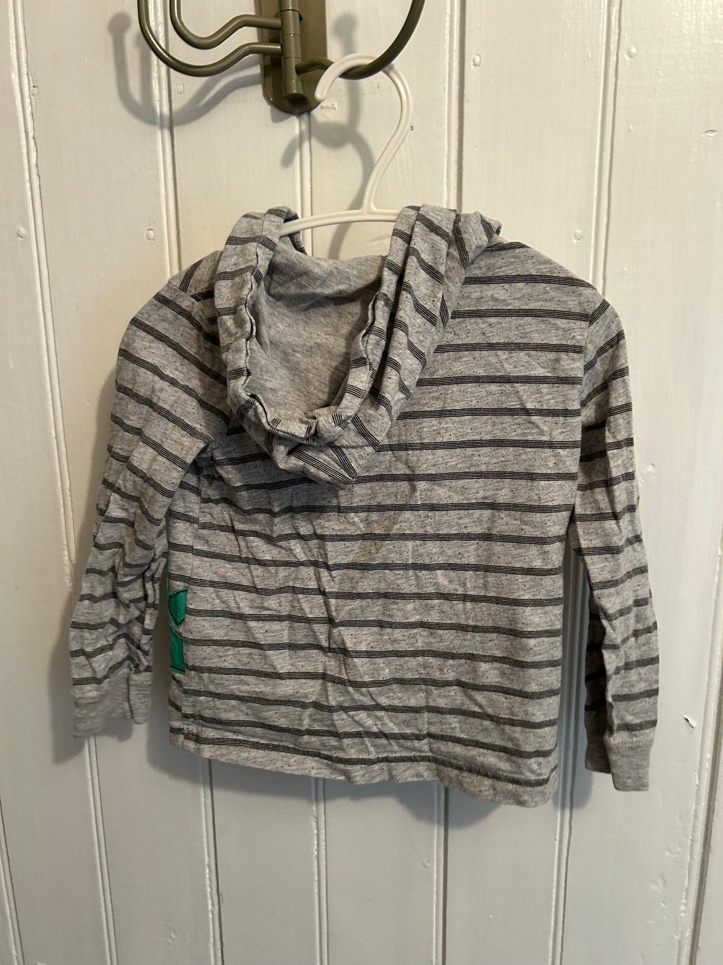 Carters 24m grey striped Dino hooded long sleeve