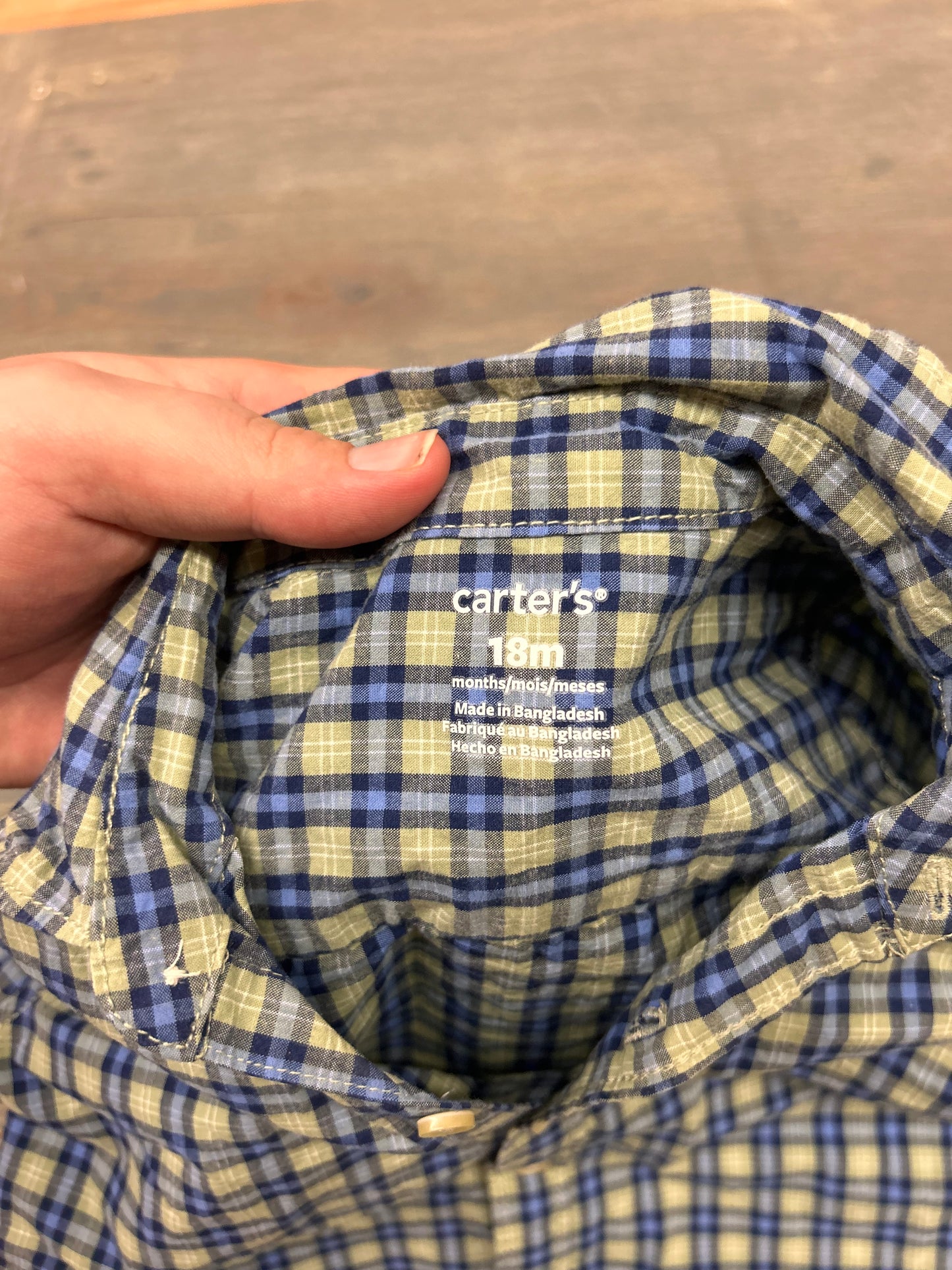 Carters 18m green & blue flannel