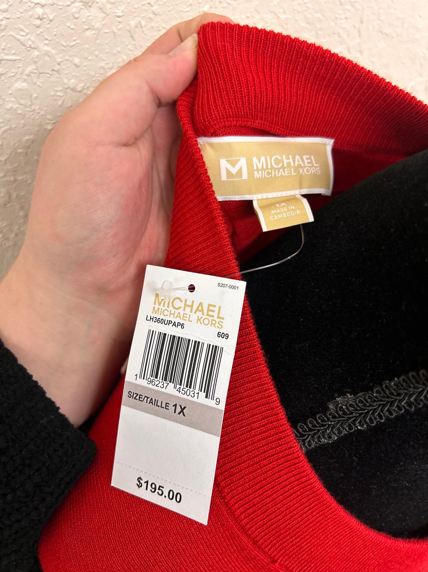 NEW Michael Kors 1x red sequin sweater