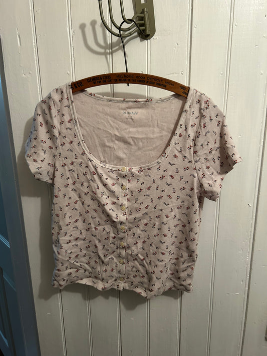 Old navy large white floral top