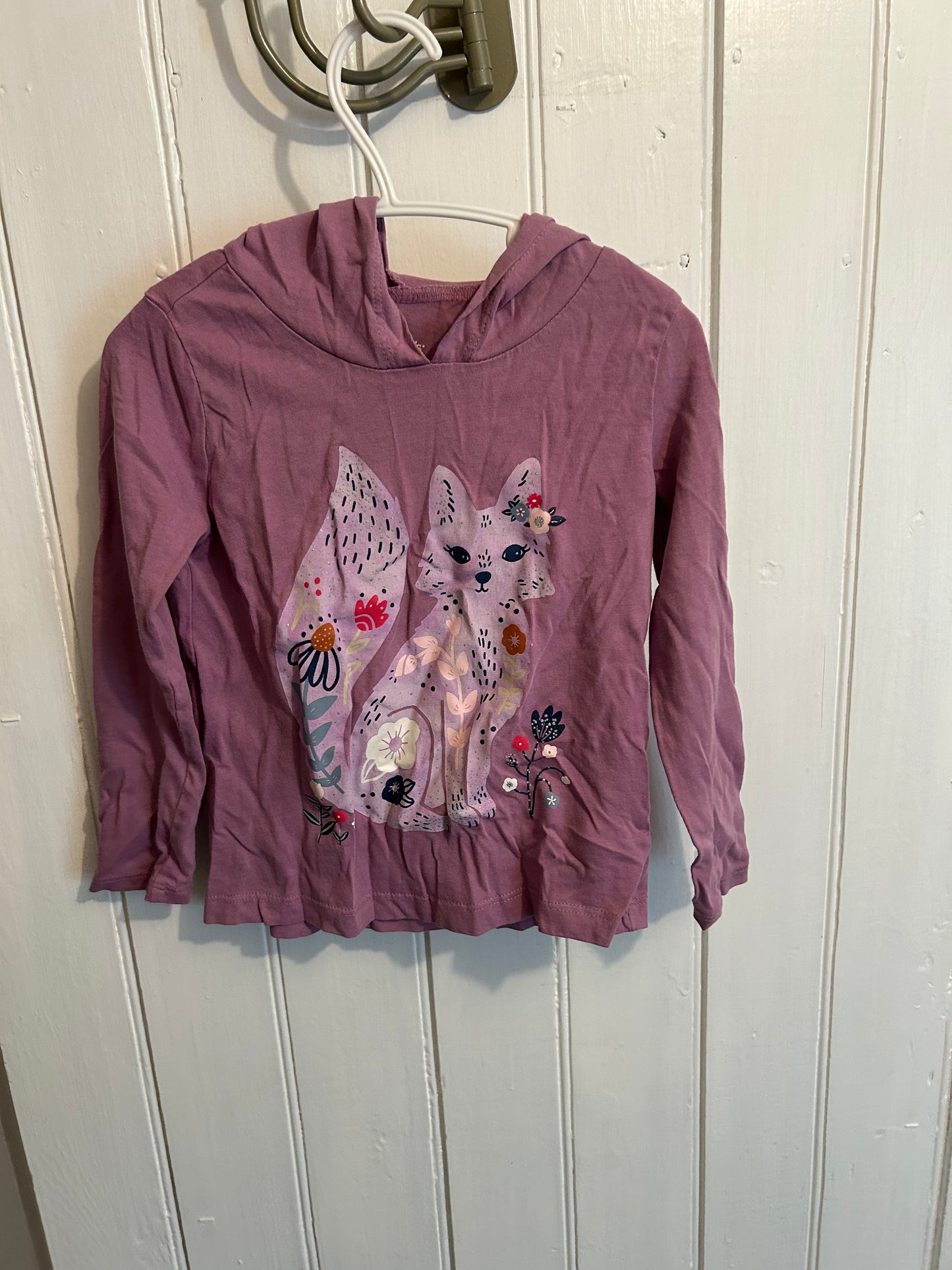 Carters 3t purple fox hooded shirt