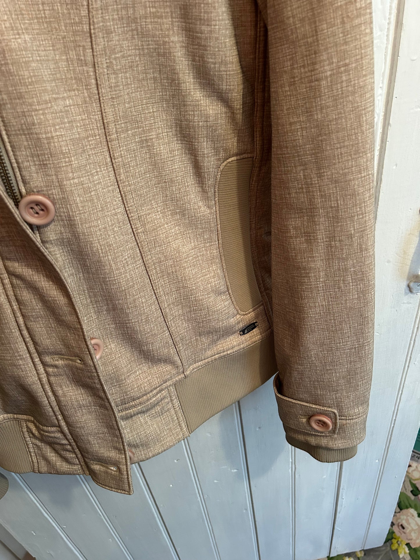 MEC women’s xl tan fleece lined soft shel jacket